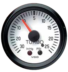 TURBO GAUGE 52MM WHITE DIAL