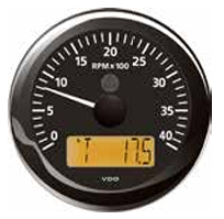 TACHOURMETER 0-4000 VIEWLINE BLACK 85MM