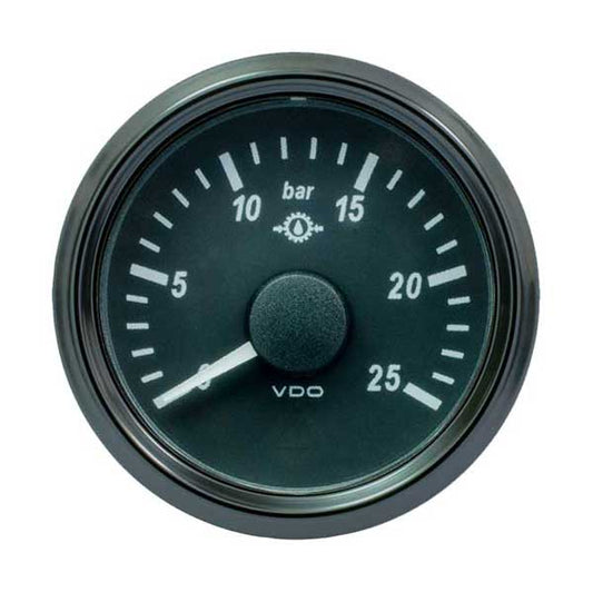 Pressure Gauge (Transmission), Single Viu, 52mm, 0-5V, Range 0-25 Bar, 10-180 oHms