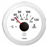 WATER TEMP GAUGE VIEWLINE WHITE 52MM