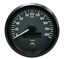 Speedometer, Single Viu, 100mm, Range 0-200 kph