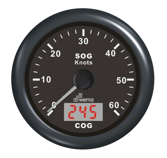 WEMA GPS SPEEDO 60 KNOT 85MM 12/24V ANTENNA INCLUDED