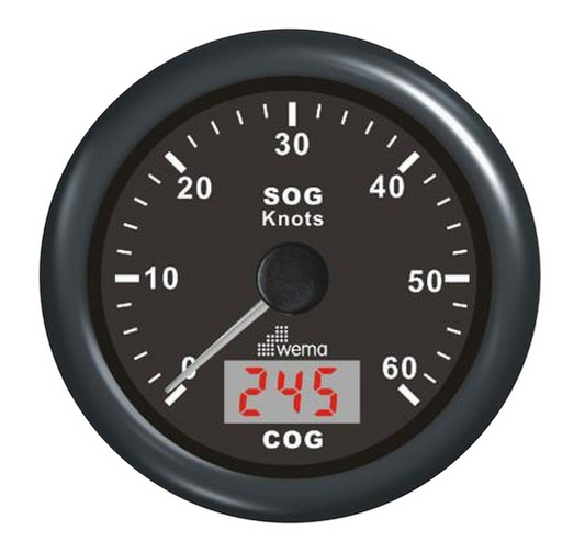 WEMA GPS SPEEDO 60 KNOT 85MM 12/24V ANTENNA INCLUDED