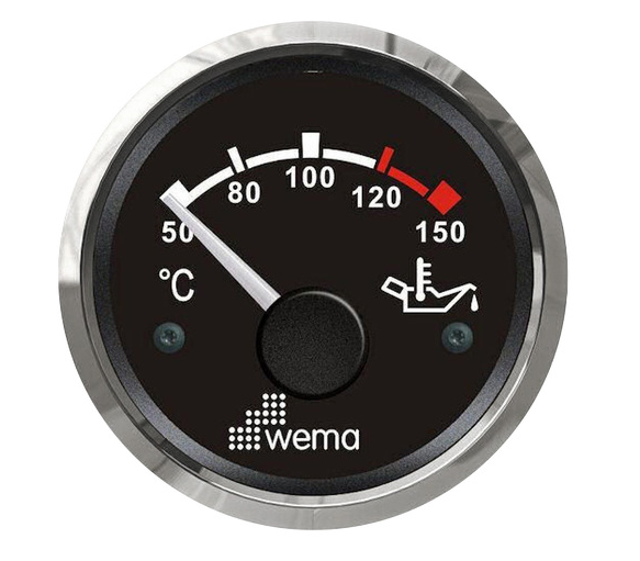 OIL TEMP 12V 40-120 C/W D/R S/S BEZEL