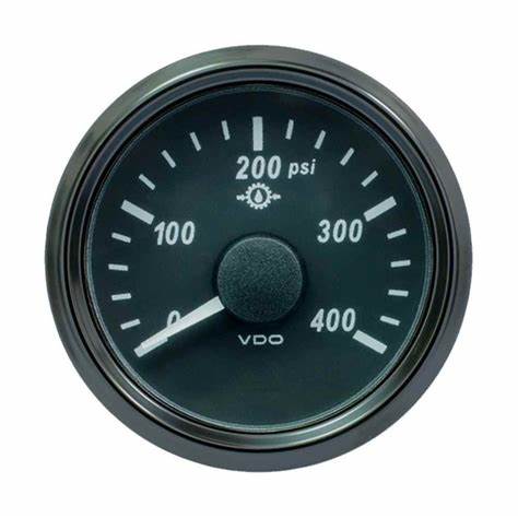 Pressure Gauge (Transmission), Single Viu, 52mm, 12/24V, Range 0-400 PSI, 10-180 oHms