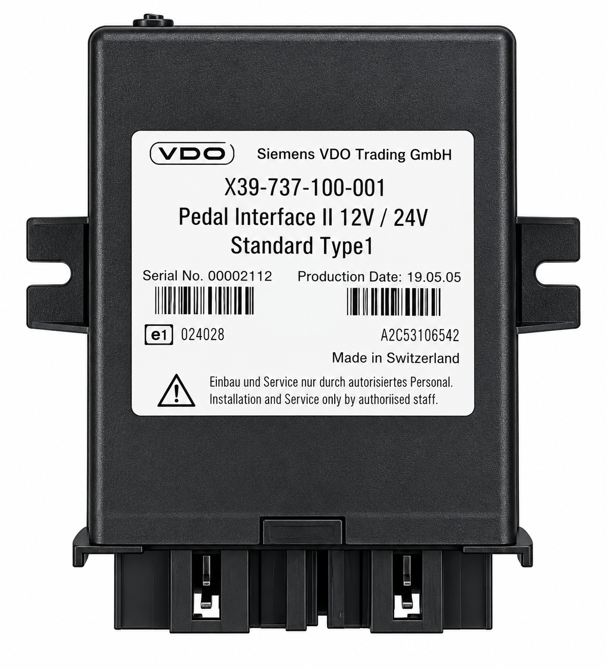 PEDAL INTERFACE STANDARD TYPE 1