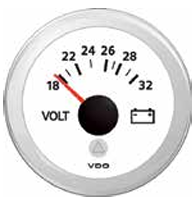 VOLTMETER VIEWLINE WHITE 12V 52MM