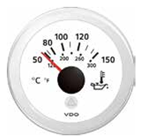 OIL TEMP GAUGE VIEWLINE WHITE 52MM