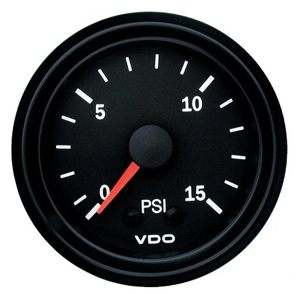 Mechanical Pressure Gauge Cockpit Vision, 0-15 PSI, 52mm