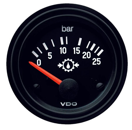 Oil Pressure Gauge International, 0-25 Bar, 12V