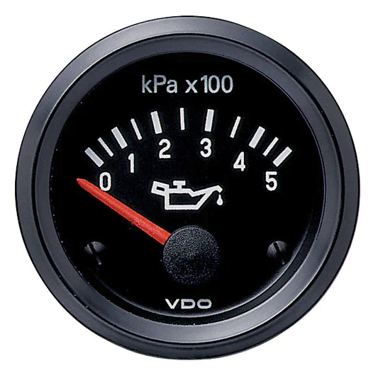 Oil Pressure Gauge International, 0-500 kPa, 12V
