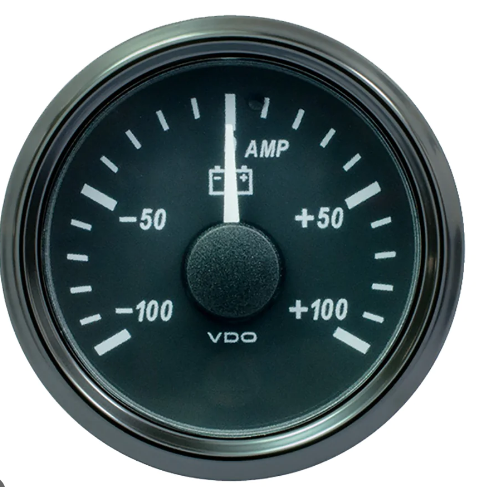 Ammeter, Single Viu, 52mm, Range -100A -0- +100A